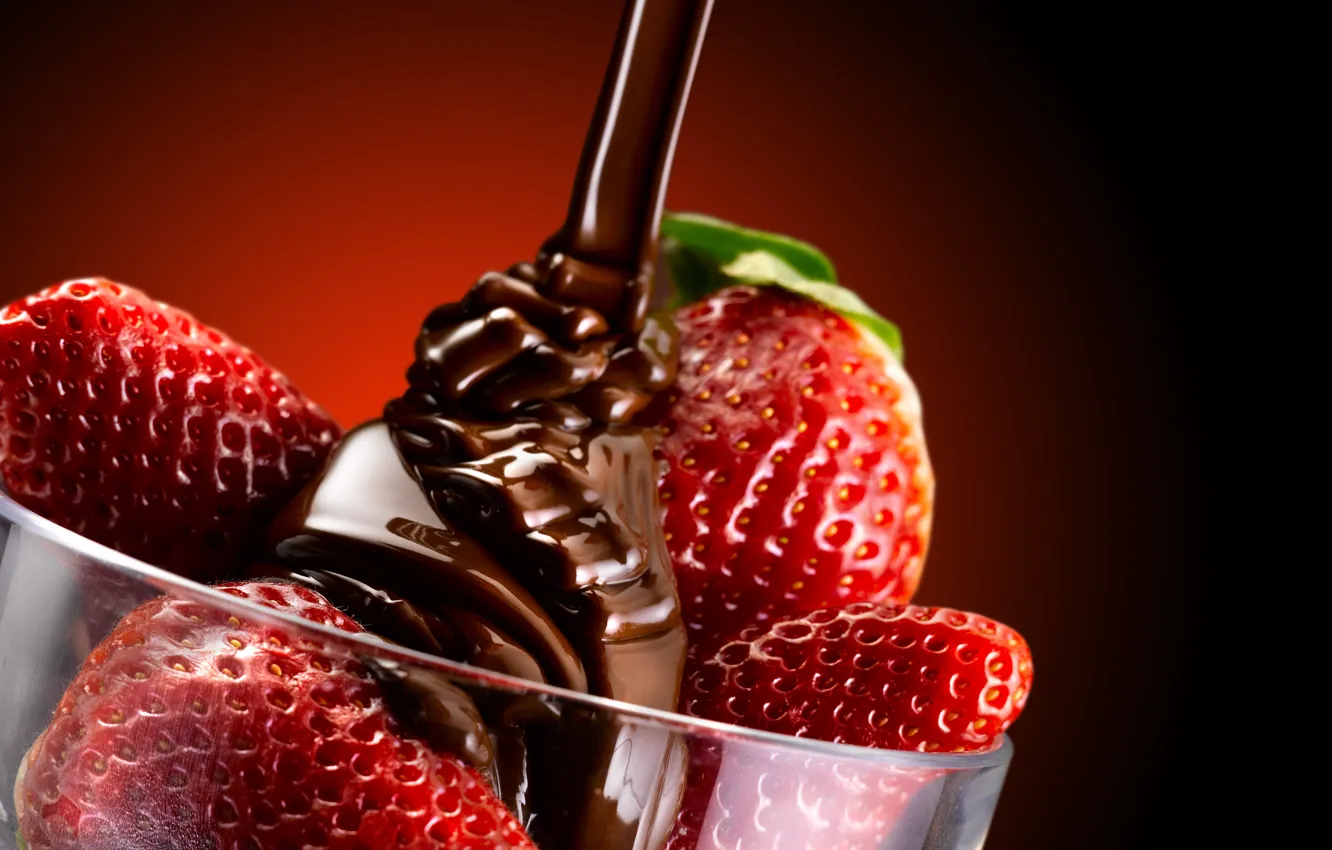 Photo wallpaper the sweetness, dessert, chocolate-covered strawberries