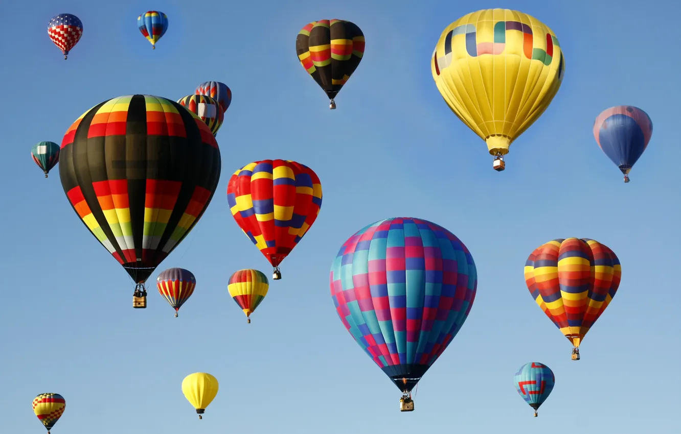 Photo wallpaper the sky, flight, balloon, basket, parade