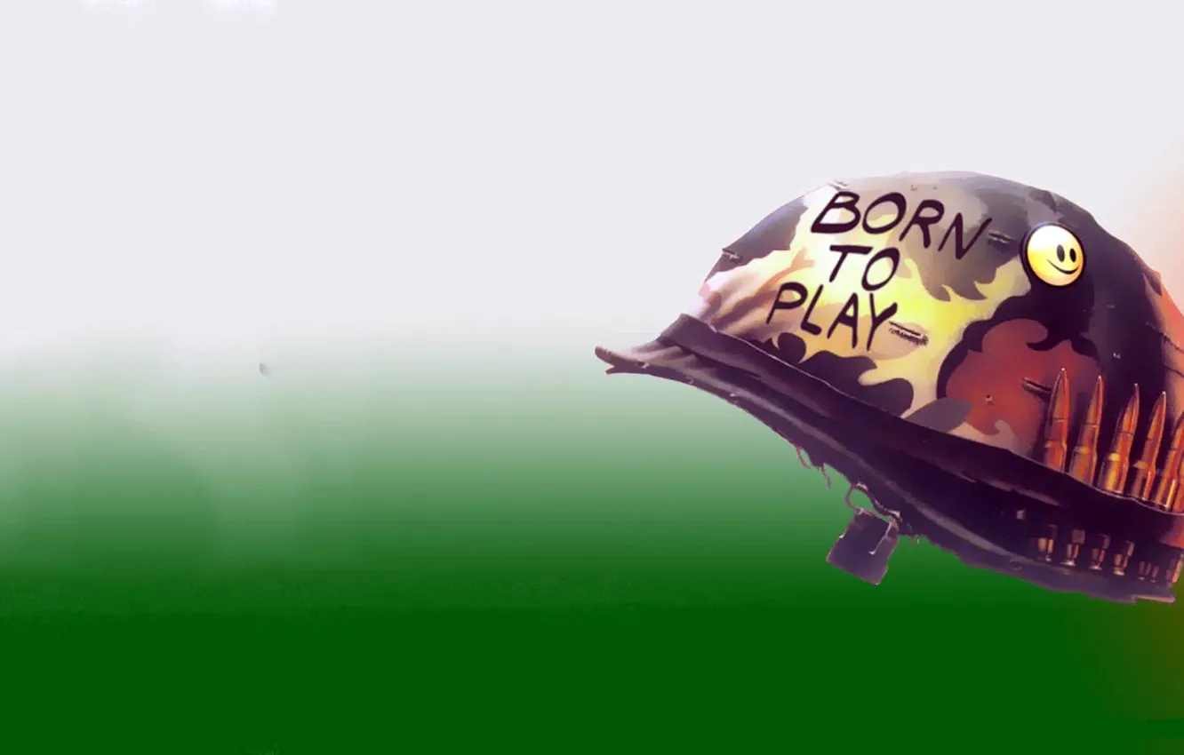 Photo wallpaper helmet, Full Metal Jacket, born to play, Full metal jacket, born to play