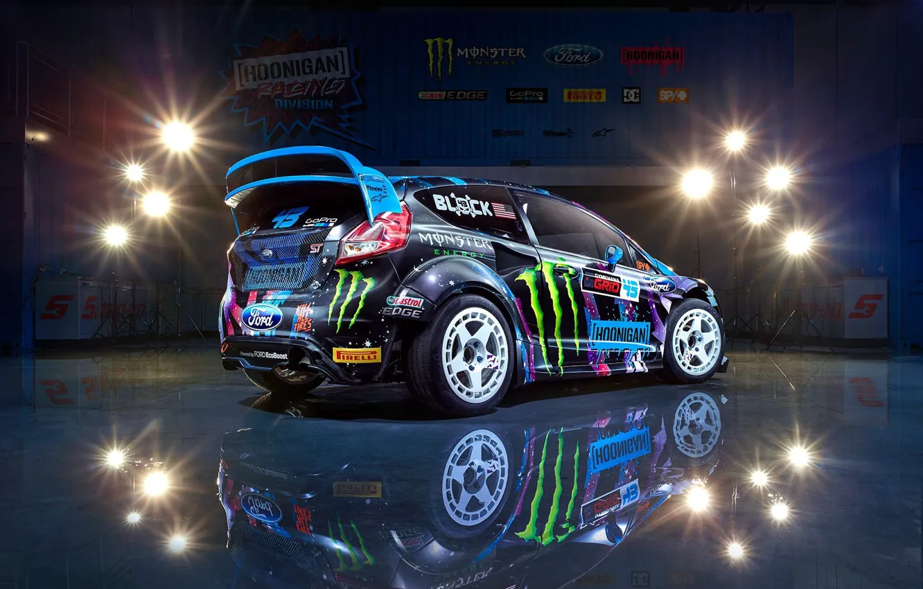 Photo wallpaper Ford, Racing, Block, Fiesta, Ken, Division, Rear, Hoonigan