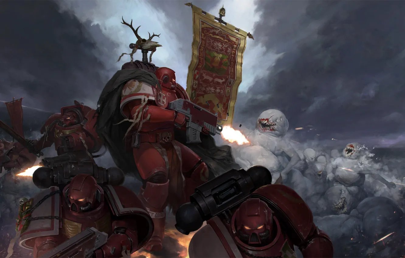 Photo wallpaper gun, war, warhammer 40k, Warhammer 40, Ultramarines, Warhammer 40 000, warp, batlefield