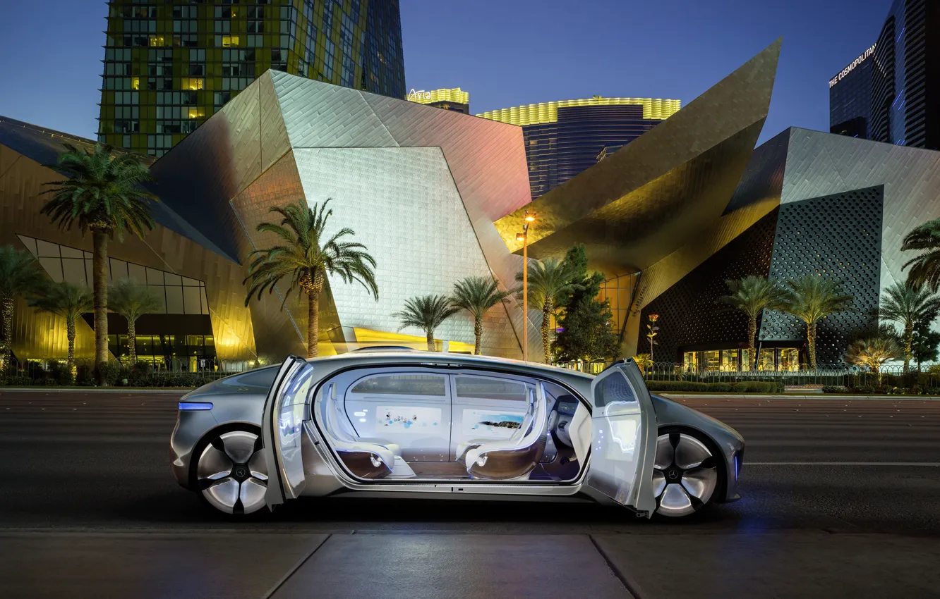 Photo wallpaper the city, Mercedes-Benz, car