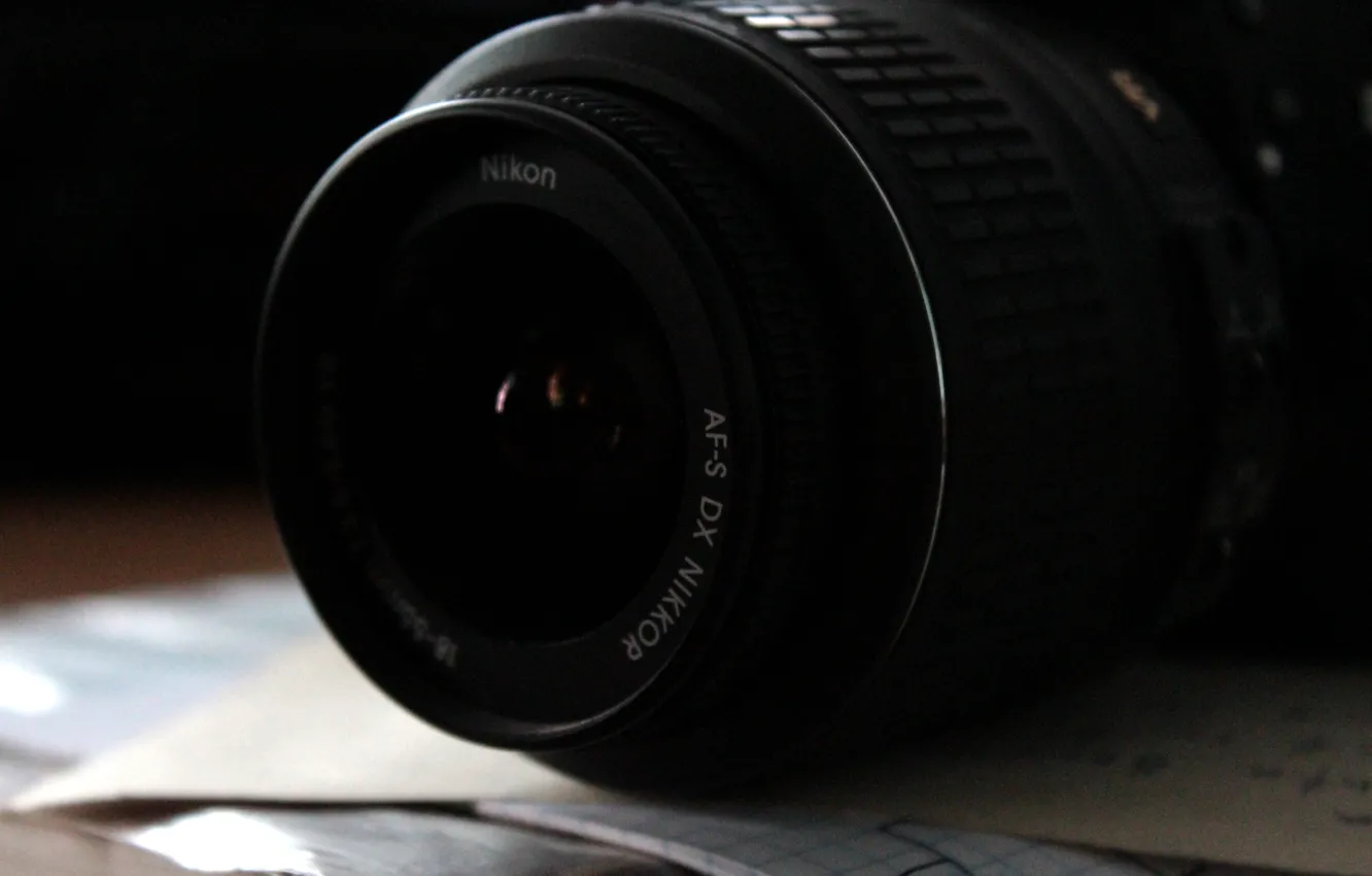 Photo wallpaper Nikon, camera, monocrome