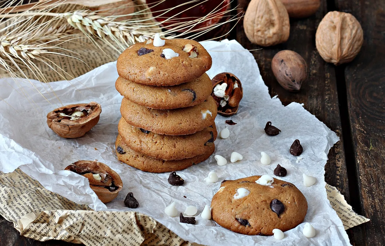 Photo wallpaper cookies, nuts, cakes
