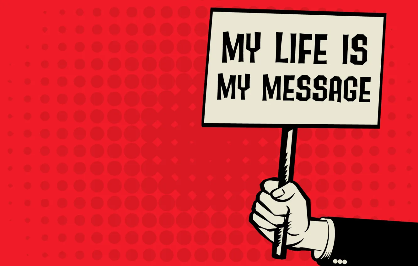 Photo wallpaper message, poster, phrase, fingers