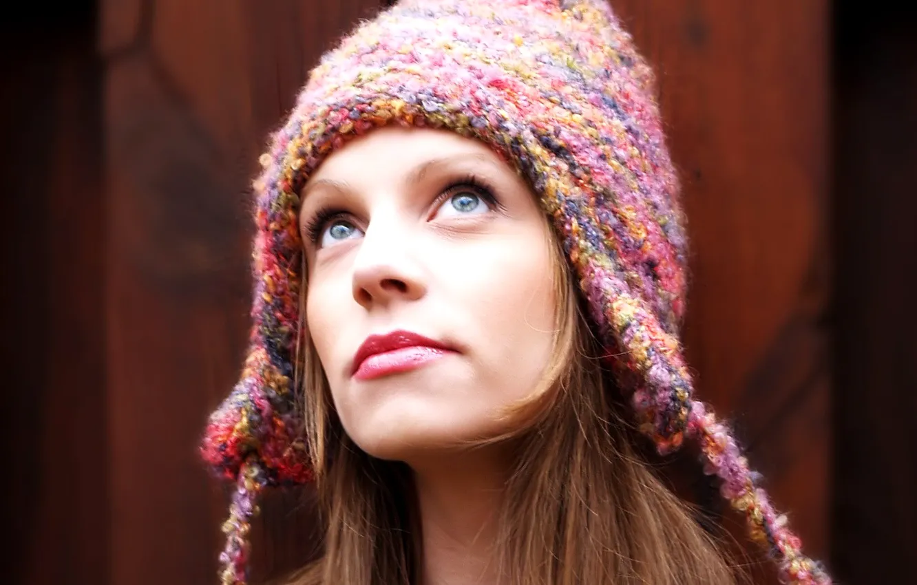 Photo wallpaper look, cap, lips, hat, face
