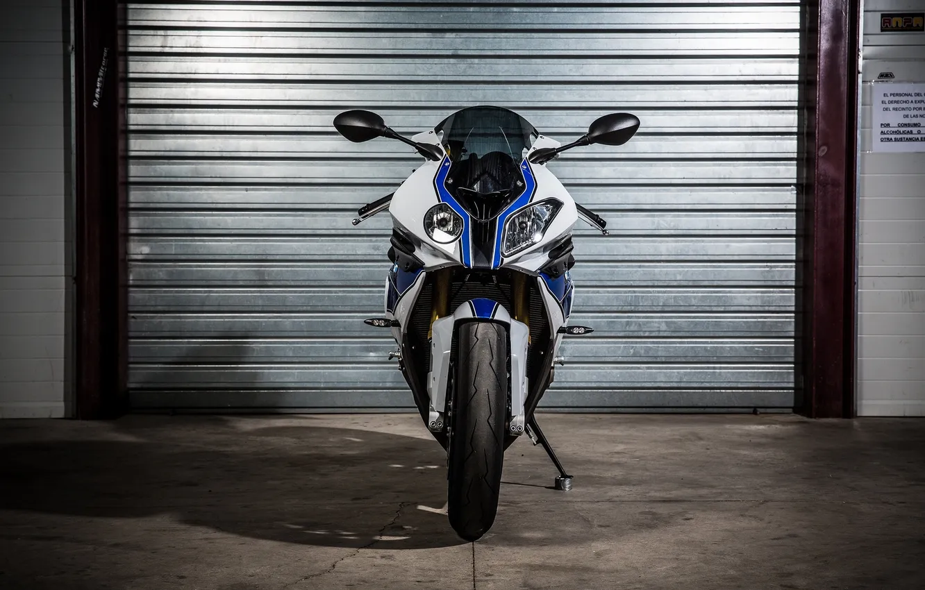 Photo wallpaper white, BMW, BMW, motorcycle, white, bike, the front, supersport