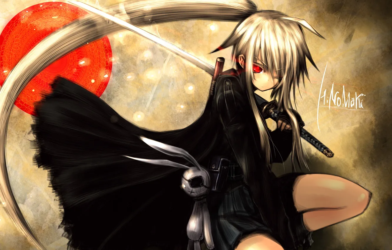 Photo wallpaper girl, katana, Bunny, Cape