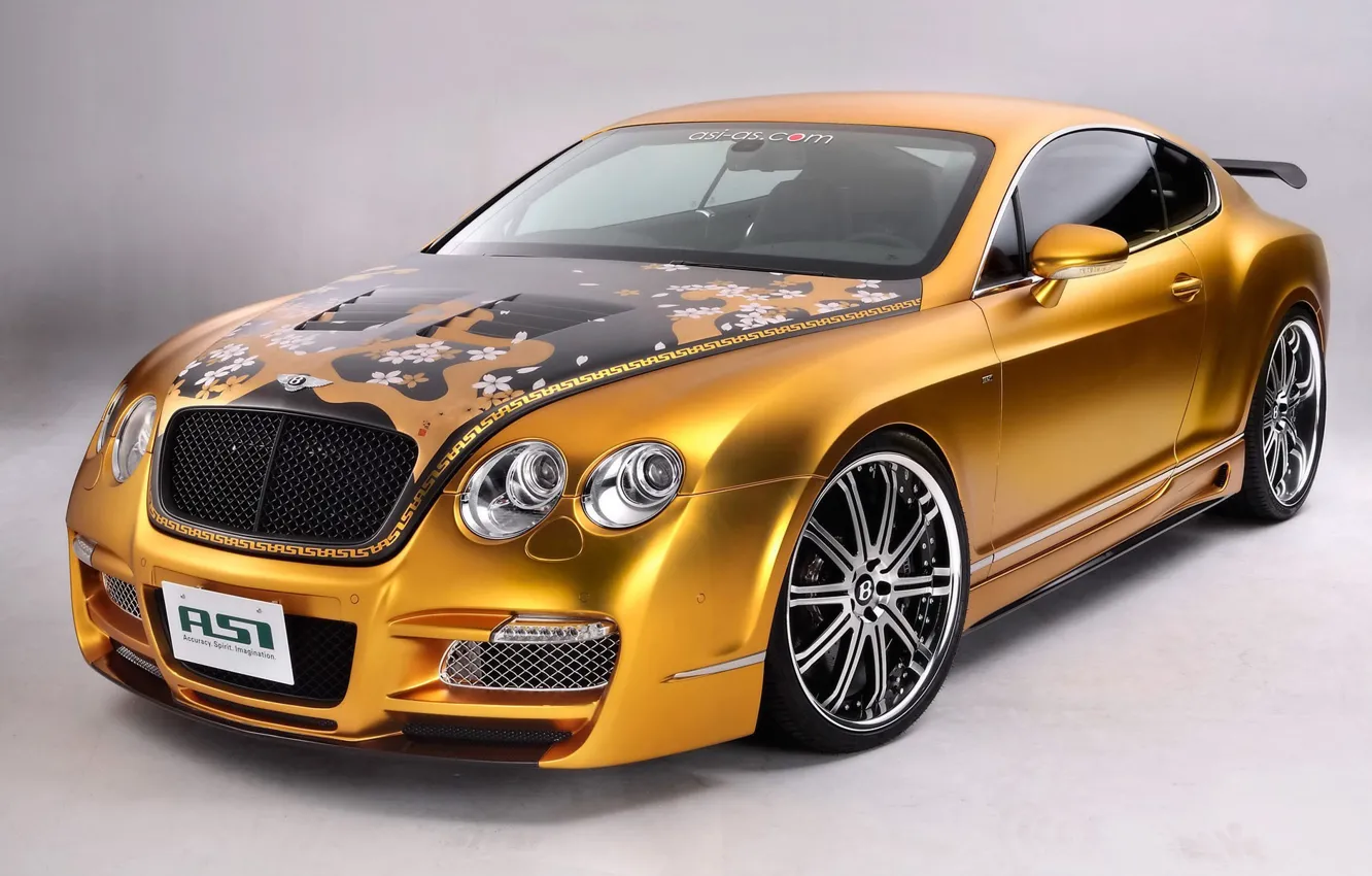 Photo wallpaper tuning, Bentley, Continental, gold