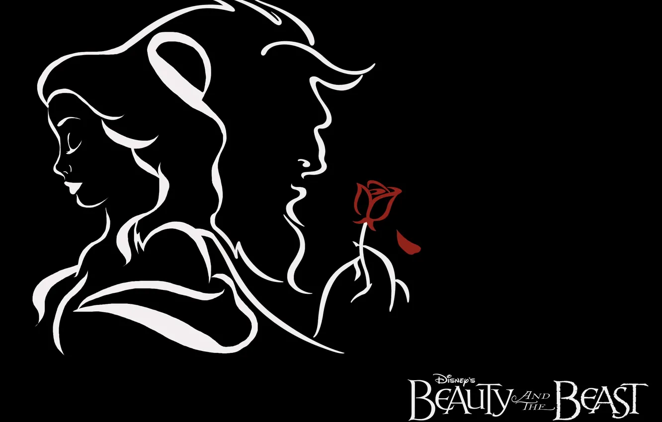 Photo wallpaper flowers, style, Disney, monster, Belle, Disney, Beauty and the Beast, Beauty and the beast