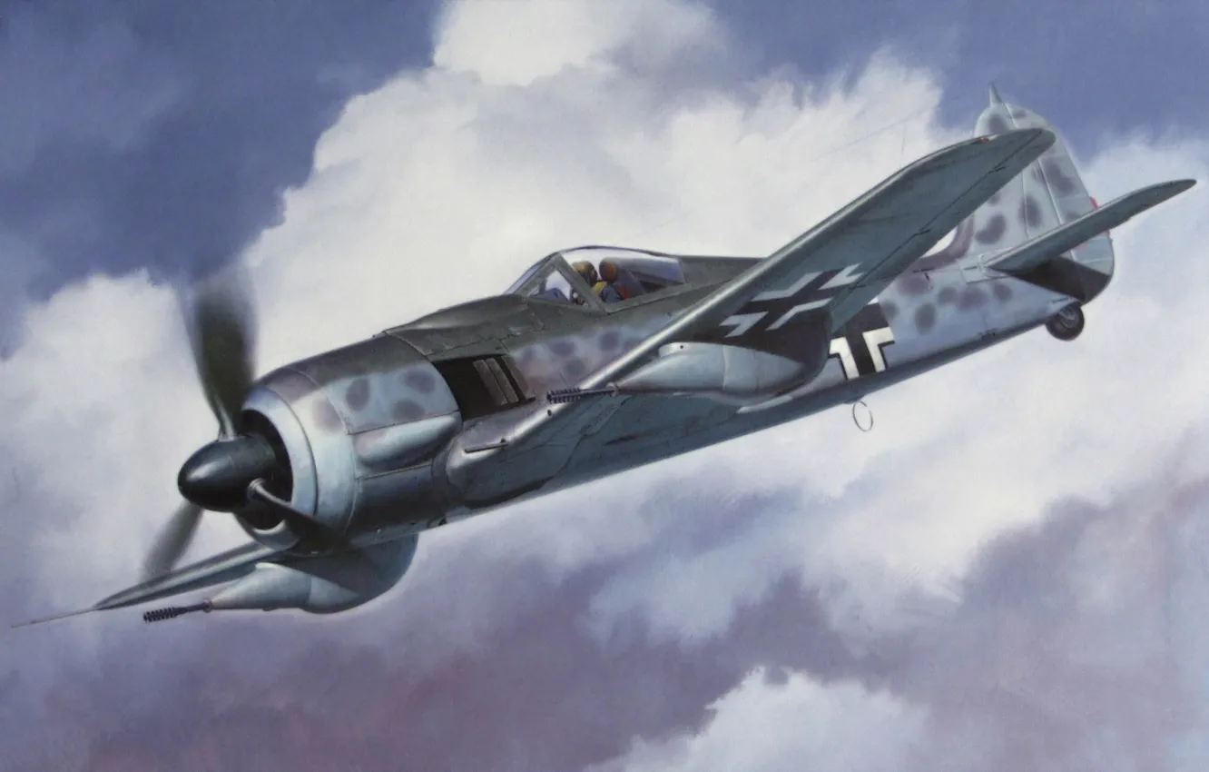 Photo wallpaper war, art, painting, aviation, ww2, Focke-Wulf, tank buster, Fw190F-8