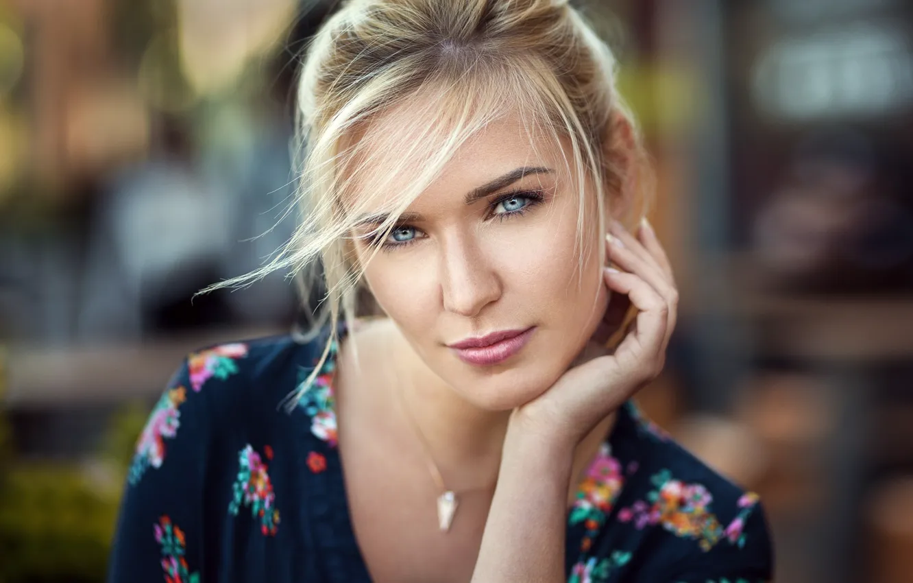 Photo wallpaper photo, photographer, blue eyes, model, beauty, lips, face, blonde