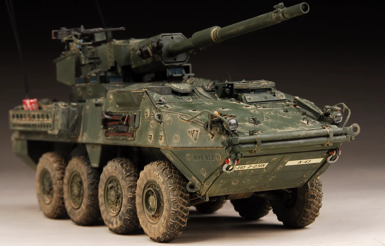 Photo wallpaper US Army, armored, armored vehicle, armed forces, M1128 Stryker MGS, Styker