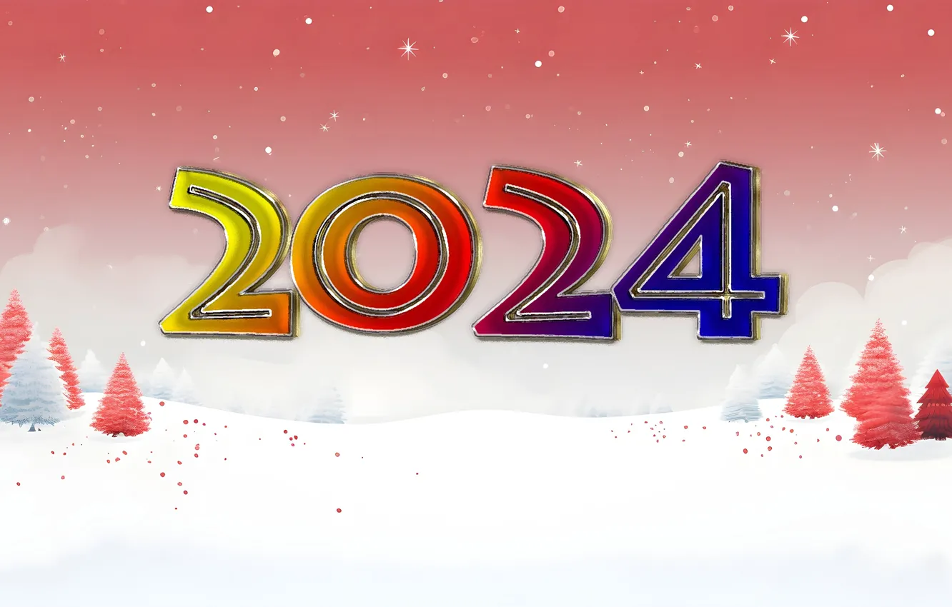 Photo wallpaper winter, the sky, snow, colored, graphics, Shine, new year, figures