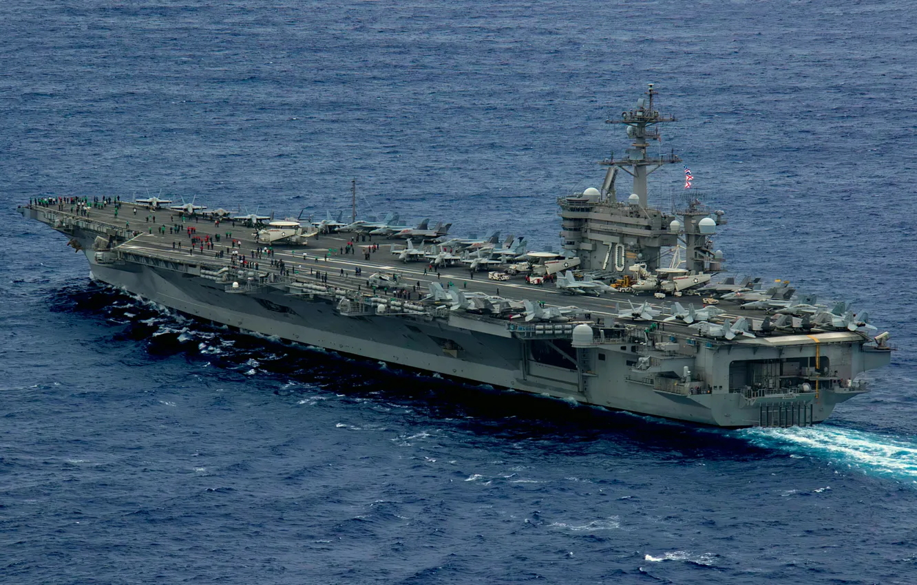 Photo wallpaper USS Carl Vinson, nuclear aircraft carrier, CVN-70