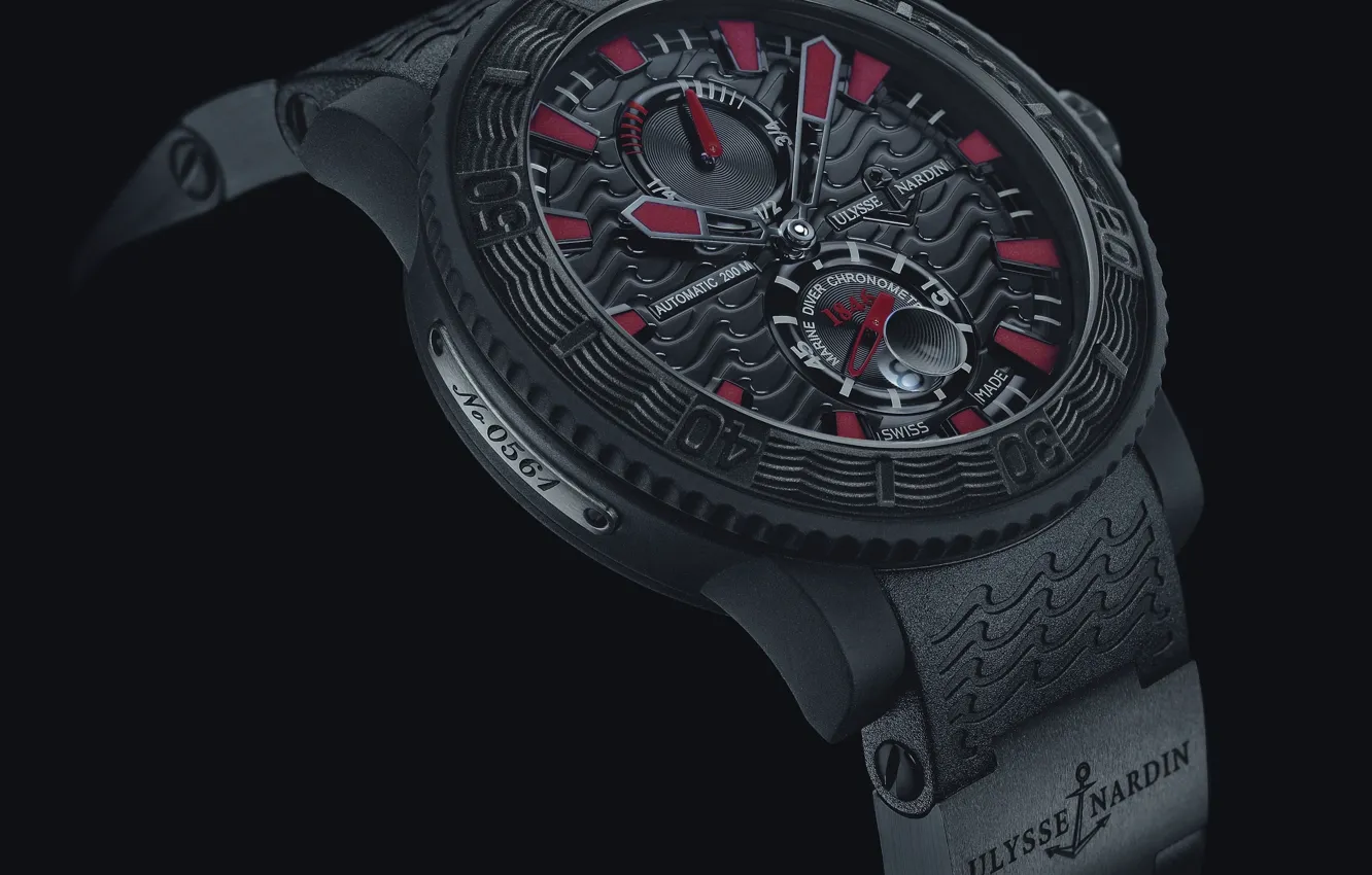 Photo wallpaper watch, Watch, Maison Horlogere, ULYSSE NARDIN, Black Sea