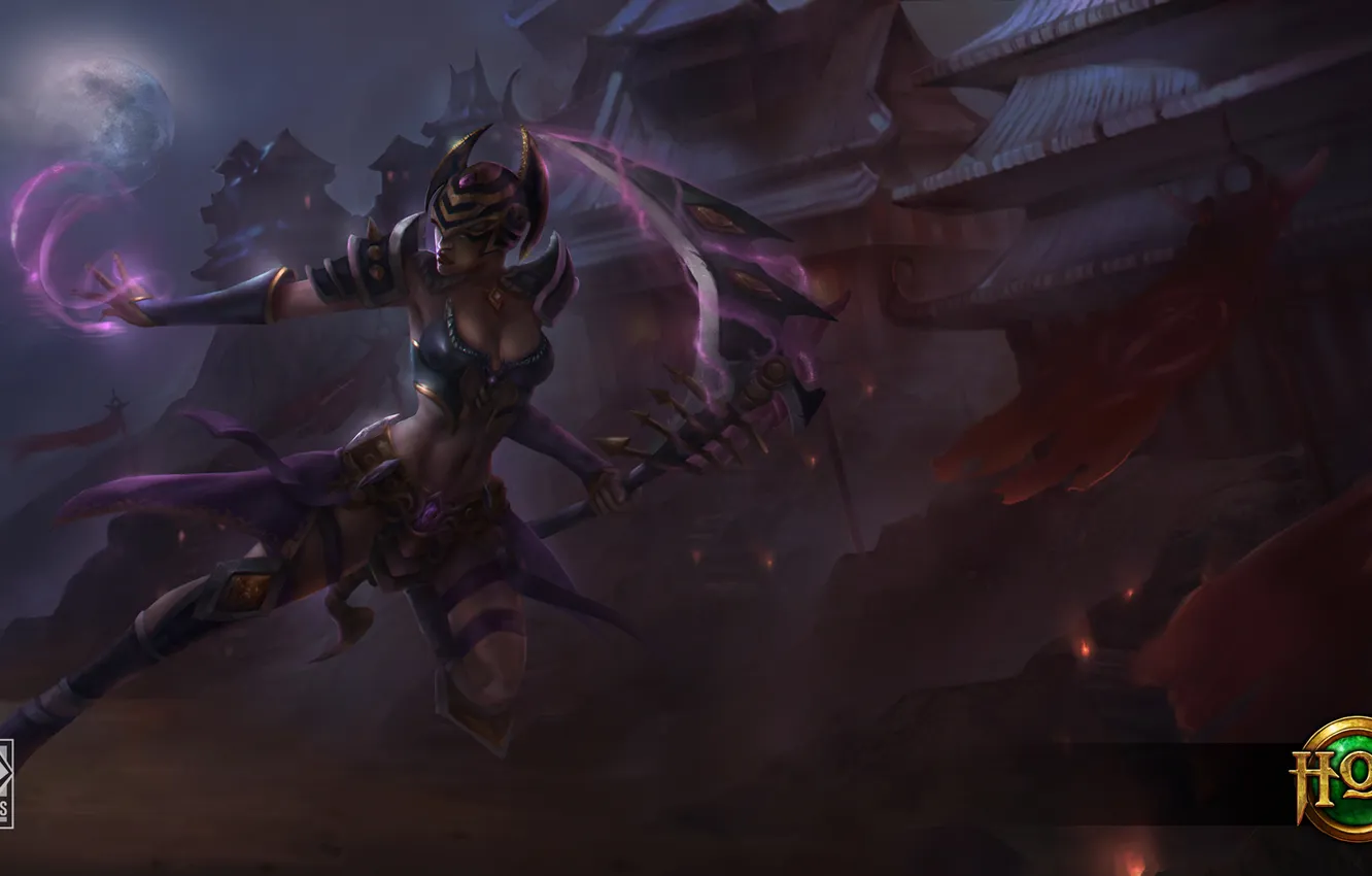 Photo wallpaper girl, night, hon, Heroes of Newerth, The Shroud, Faydee, Faydee Vanish