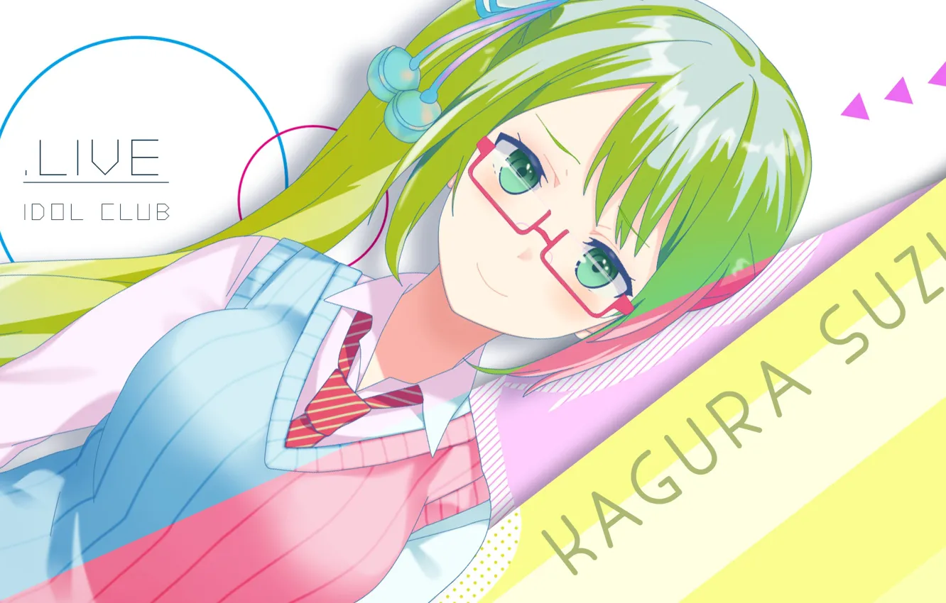Photo wallpaper background, anime, girl, green hair