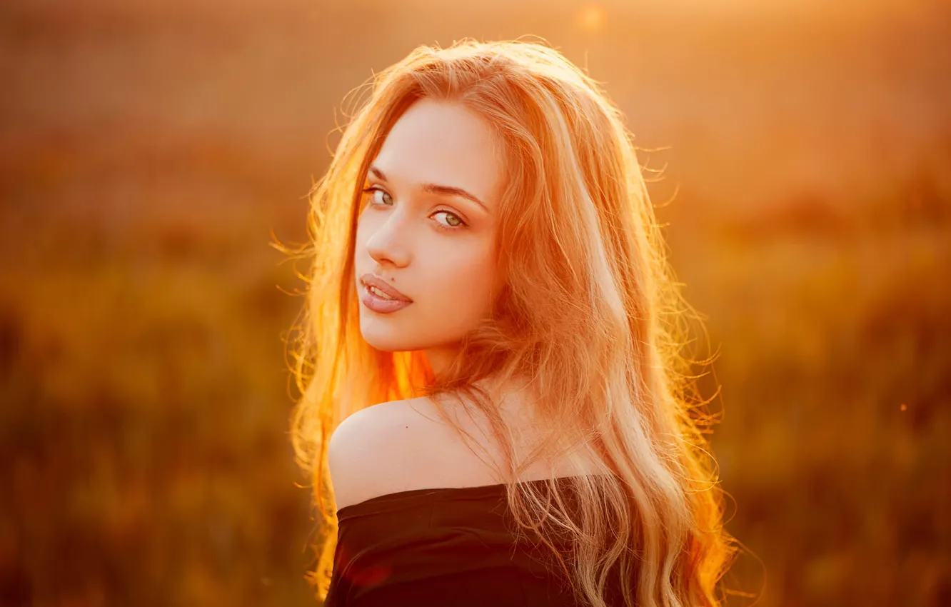 Photo wallpaper look, portrait, lighting, Lena, natural light, Golden curls