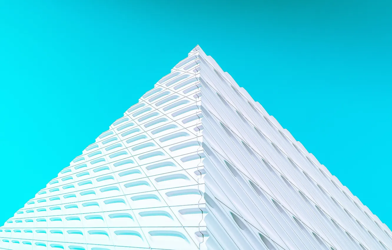 Photo wallpaper white, blue, pyramid
