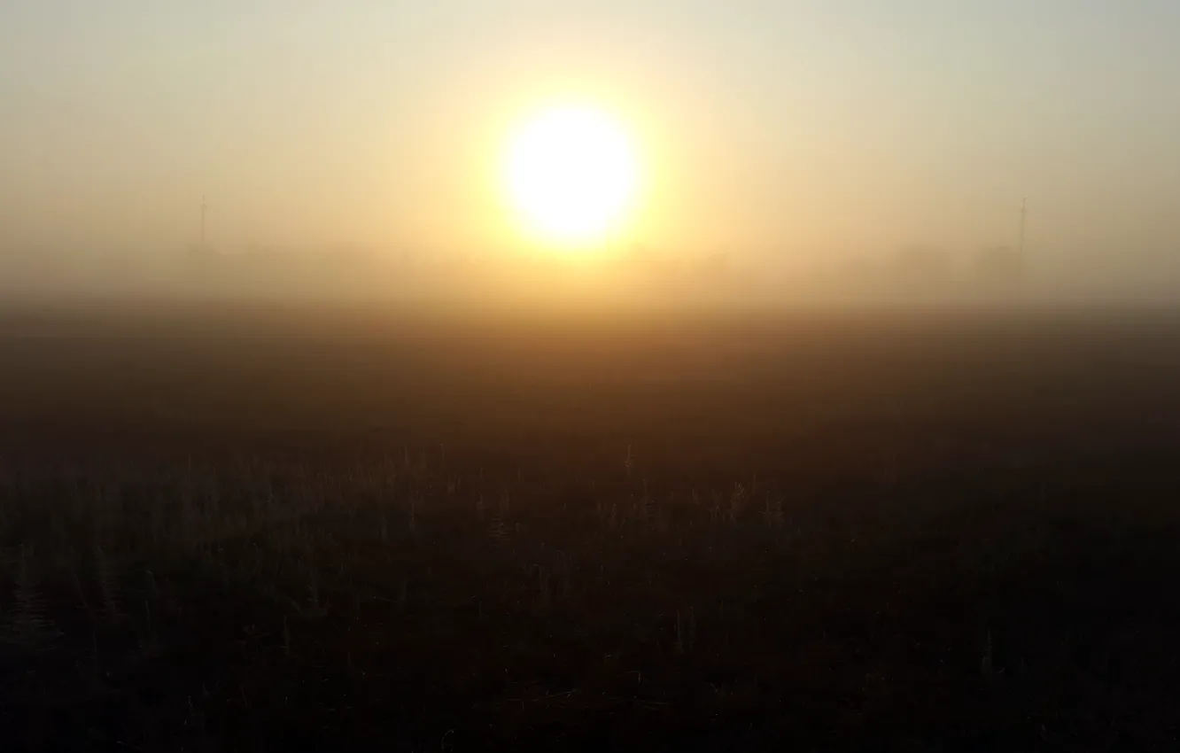 Photo wallpaper landscape, fog, dawn, morning, Iron Port
