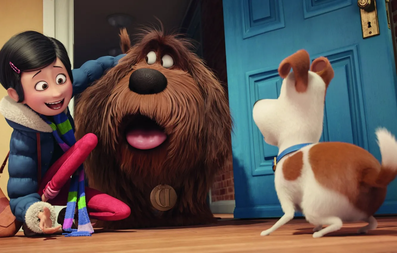 Photo wallpaper cinema, wallpaper, house, happy, dog, cartoon, movie, full hd