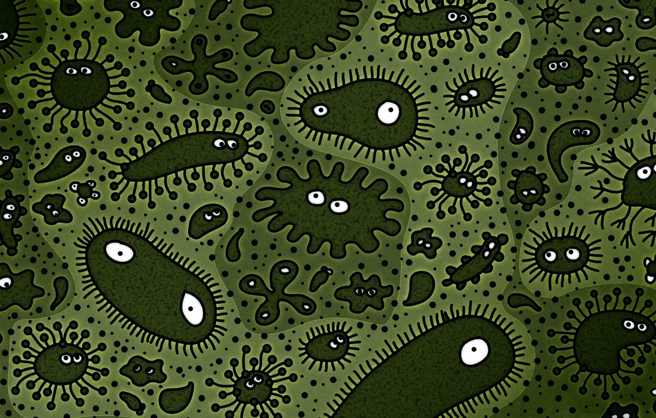 Photo wallpaper green, evil, bacteria, viruses, harmful, arthropods