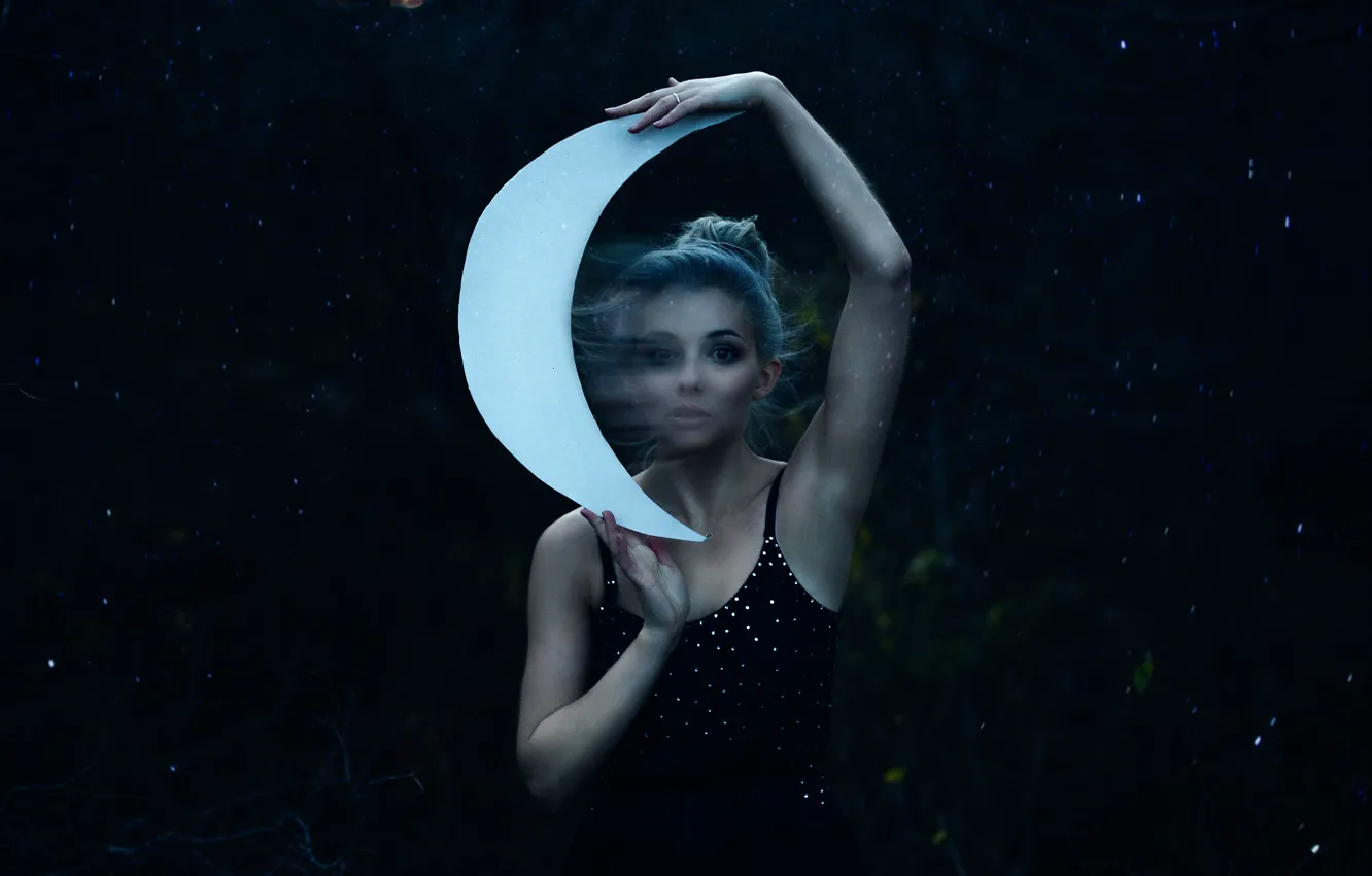 Photo wallpaper girl, the moon, Aleah Michele, Swear by the Moon