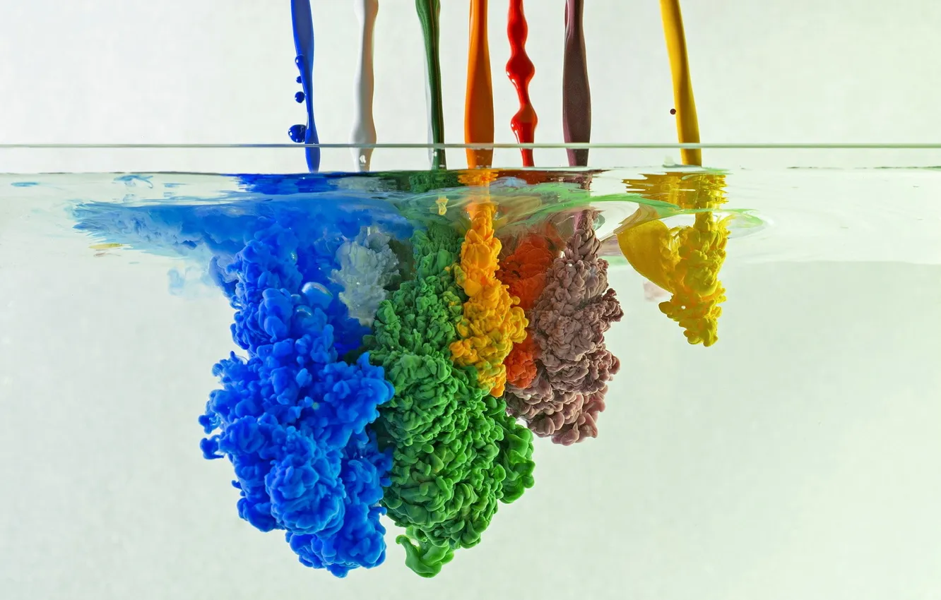 Photo wallpaper water, paint, form