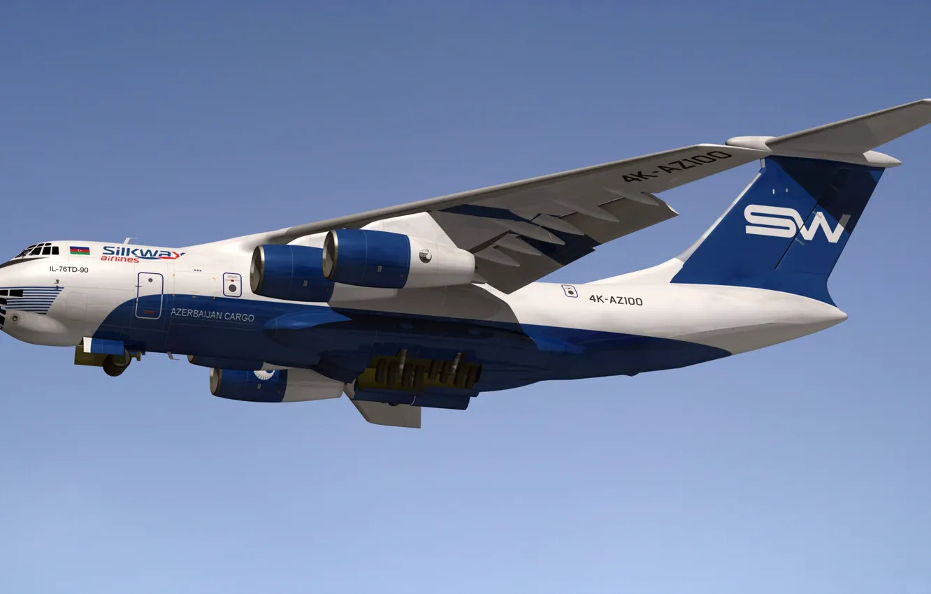 Photo wallpaper the plane, military transport, The Il-76