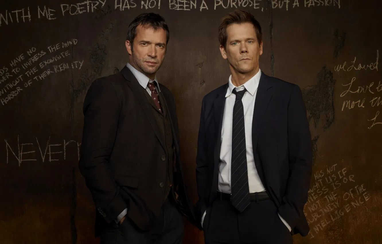 Photo wallpaper James Purefoy, Followers, The Following, Kevin Bacon