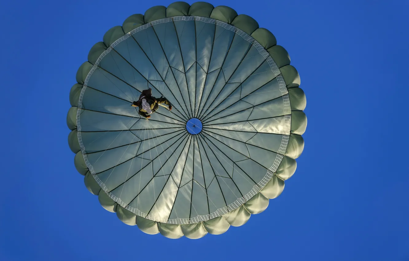 Photo wallpaper the sky, jump, parachutist