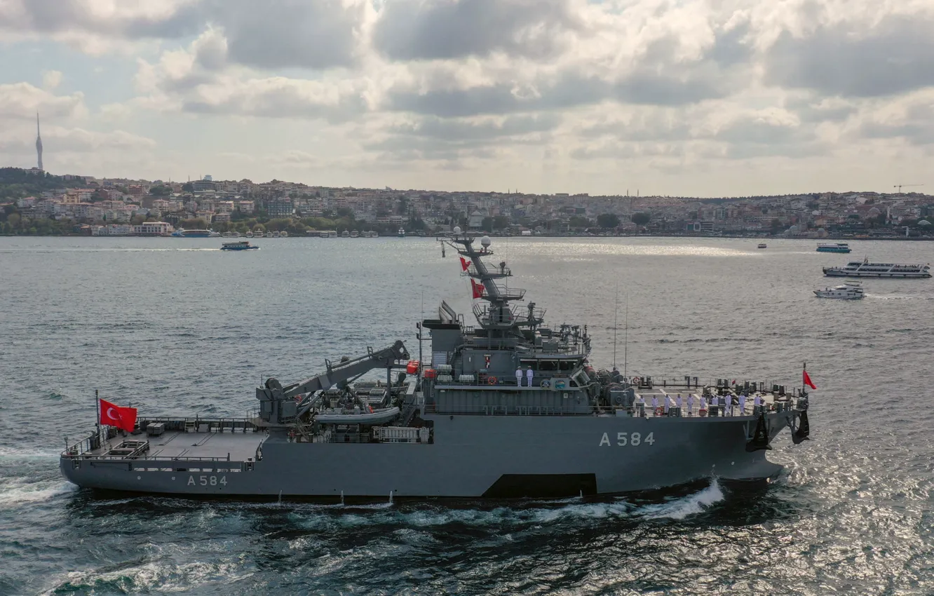Photo wallpaper lifeguard, Turkish Navy, TCG Akin