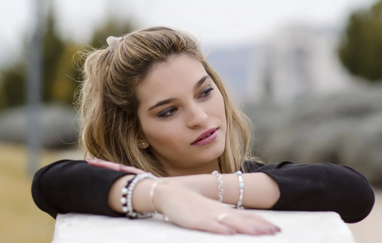 Photo wallpaper model, bokeh, Andrea Munoz