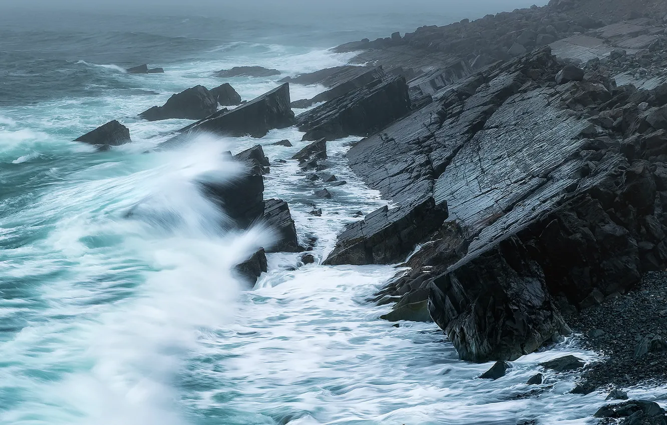 Photo wallpaper sea, rocks, shore