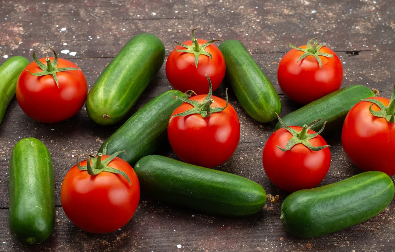 Photo wallpaper vegetables, tomatoes, cucumbers