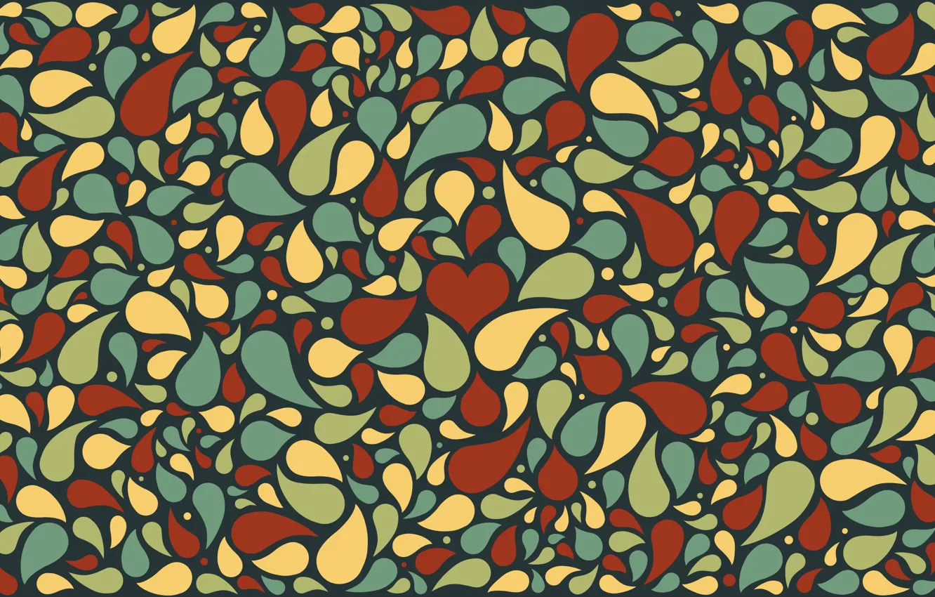 Photo wallpaper background, pattern, heart, dark, color, petals