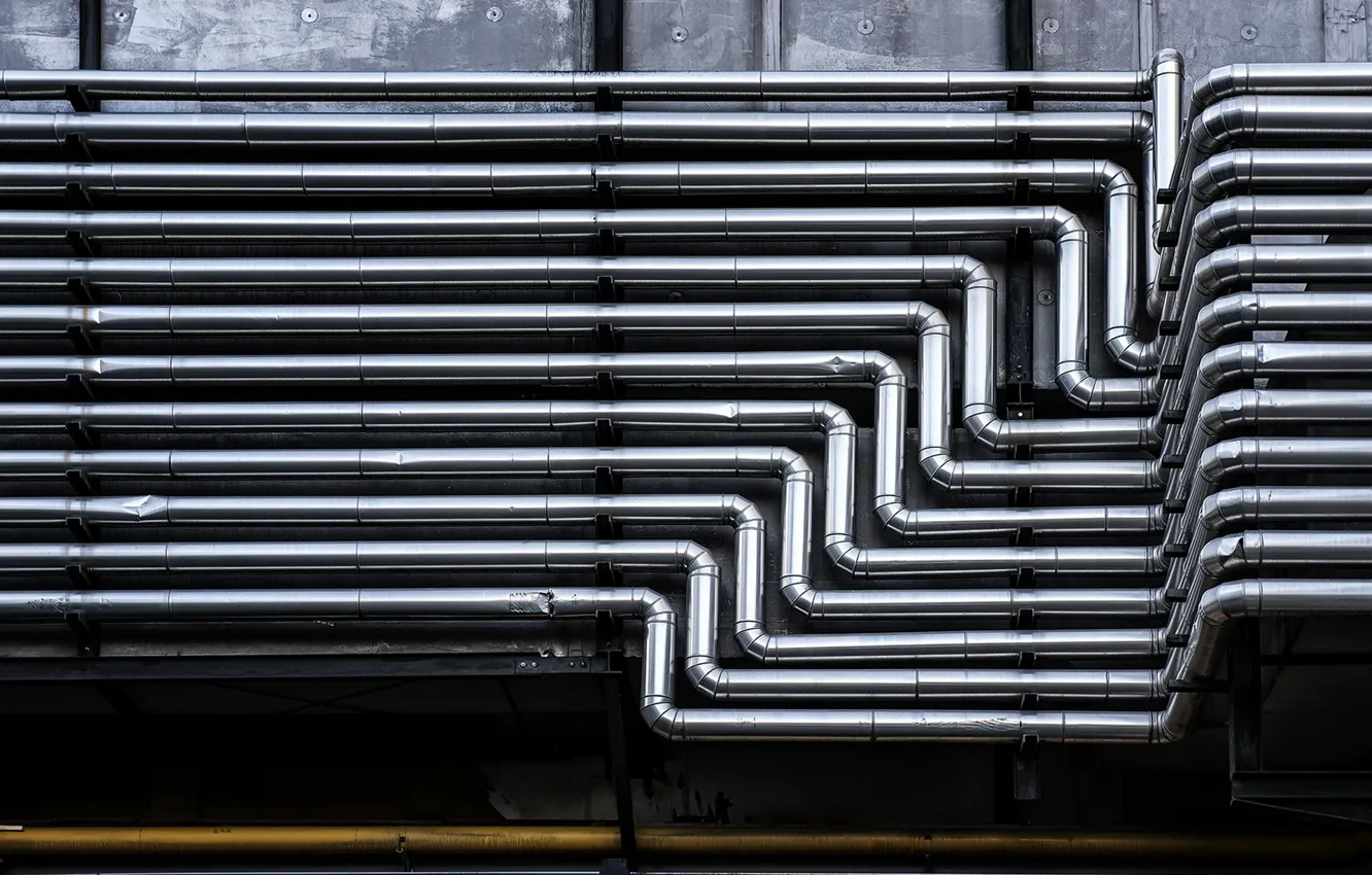 Photo wallpaper plant, pipe, factory