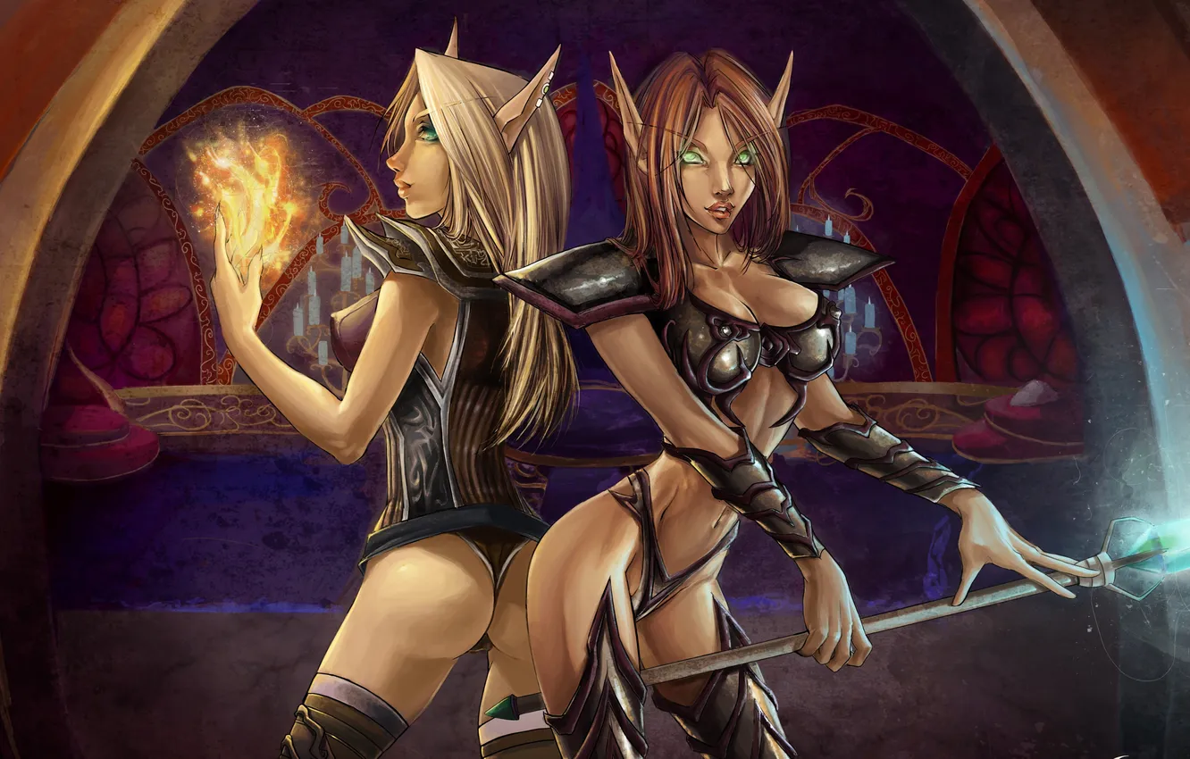 Photo wallpaper lights, magic, art, World of Warcraft, elf, rod, wow