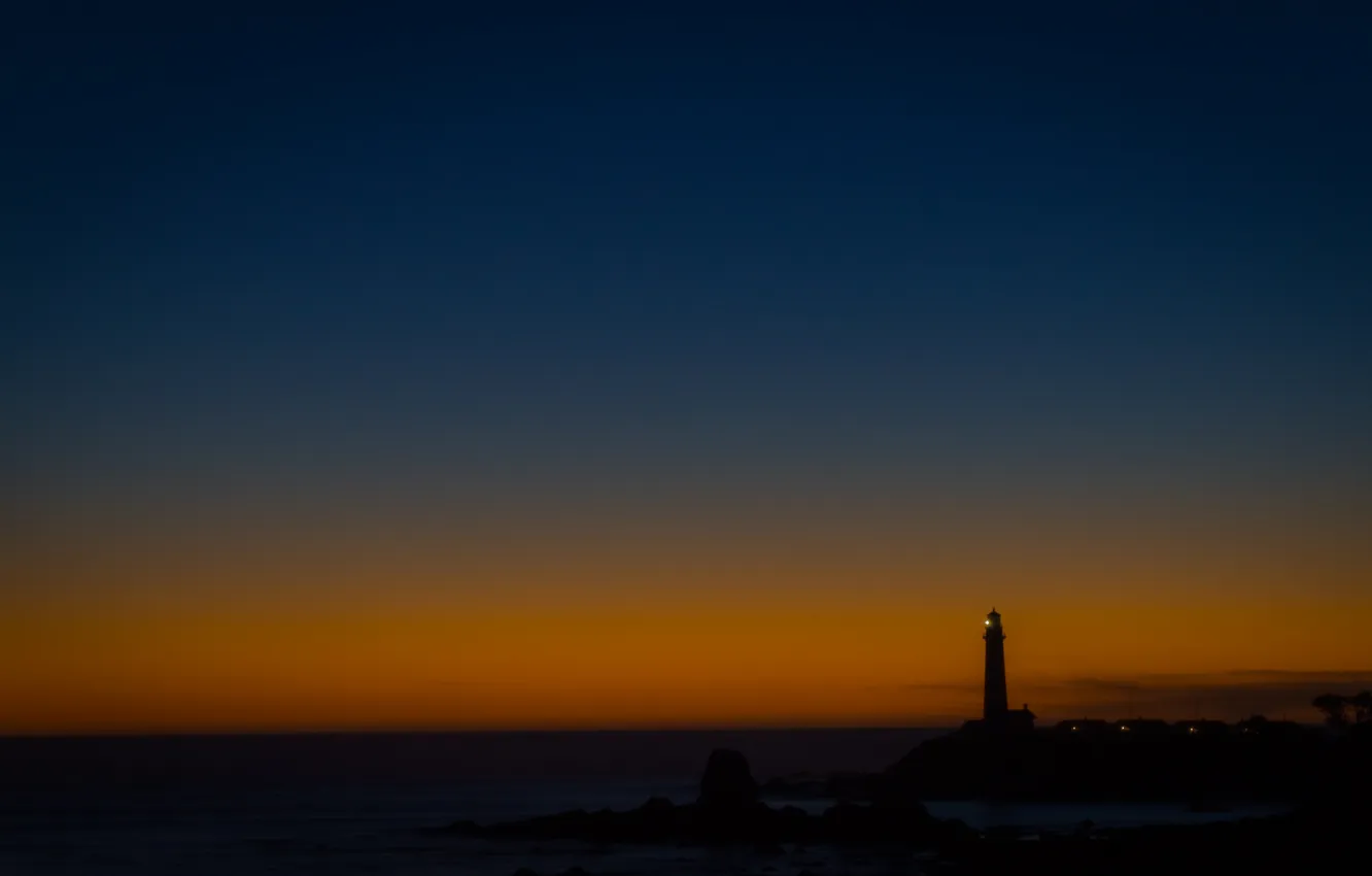 Photo wallpaper landscape, night, photo, lighthouse, the evening