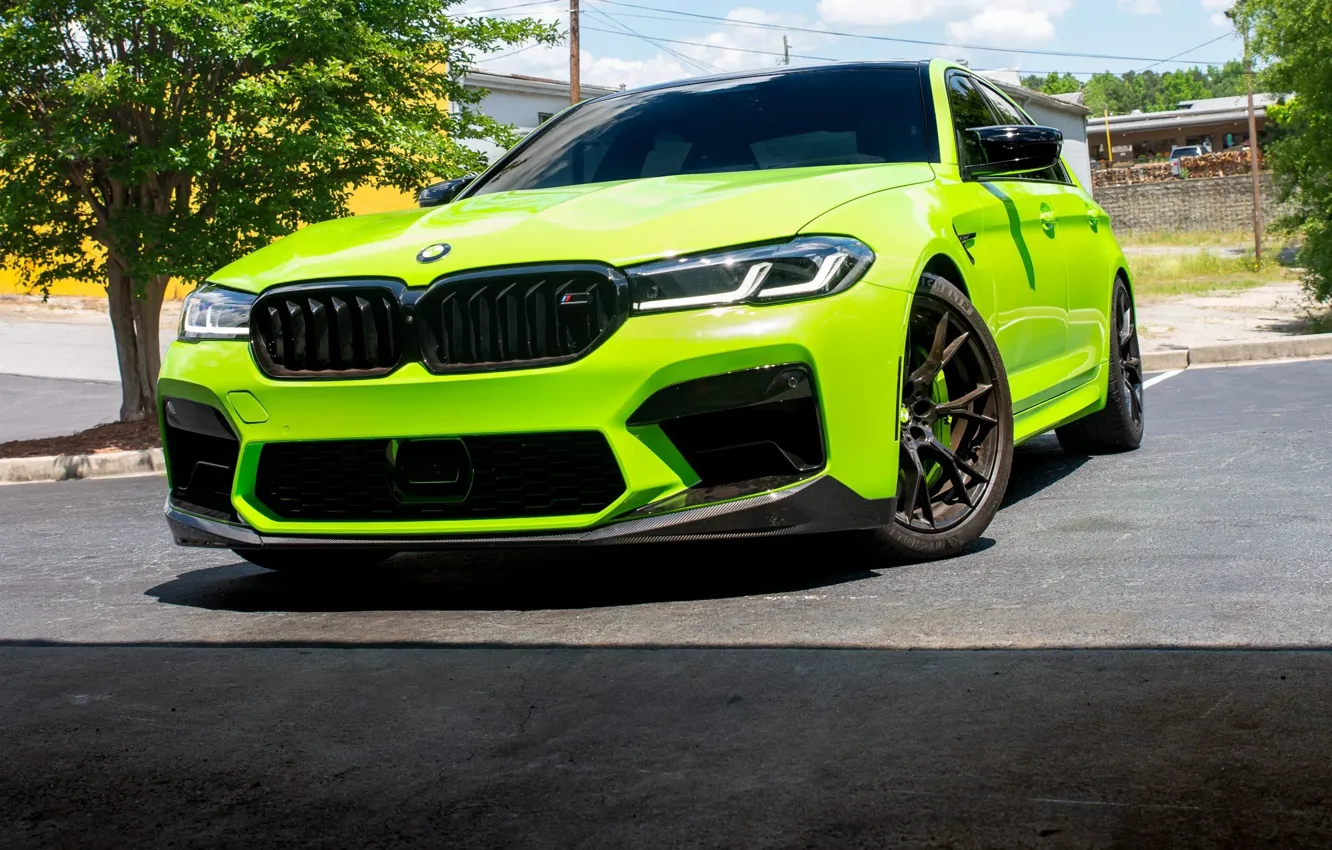 Photo wallpaper Carbon, F90, M5 Competition, Light green