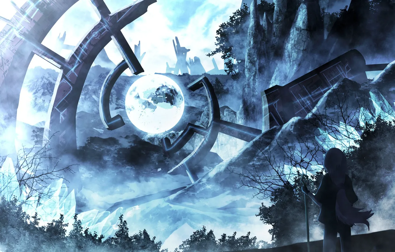 Photo wallpaper fiction, silhouette, guy