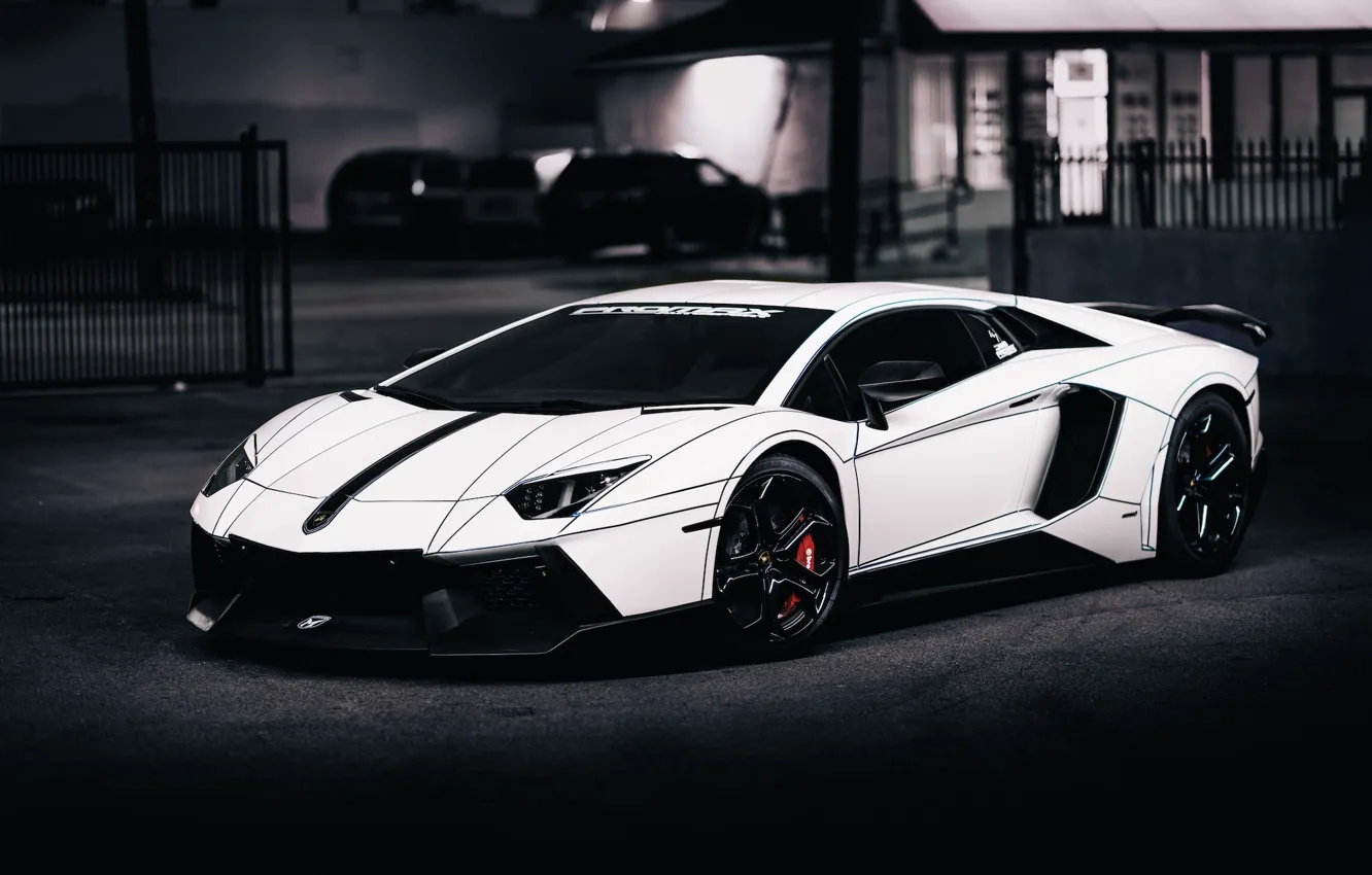 Photo wallpaper Lamborghini, Car, Front, LP700-4, Aventador, 2014, Tron Tuning