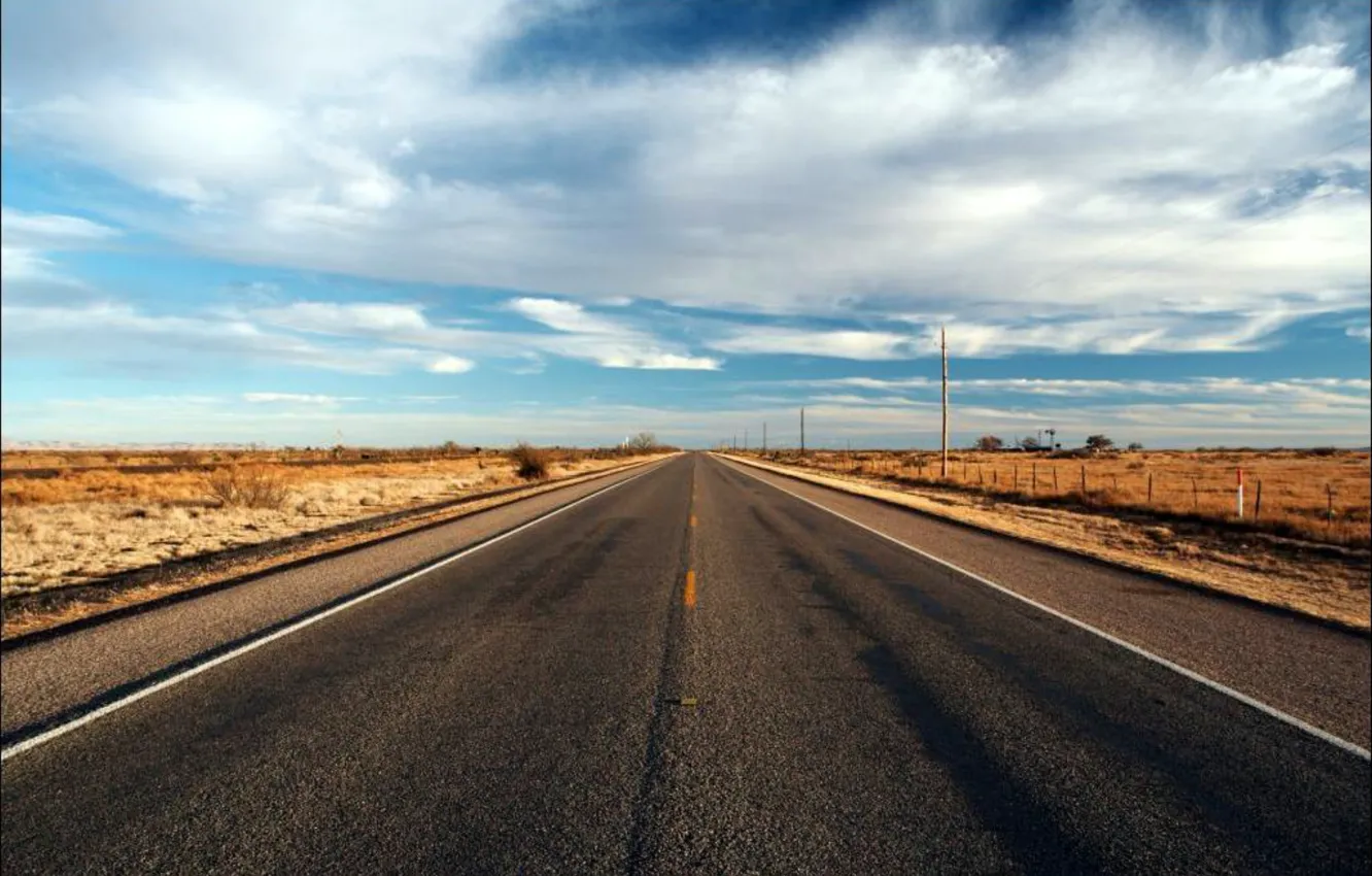 Photo wallpaper road, the sky, dal, Mexico, empty