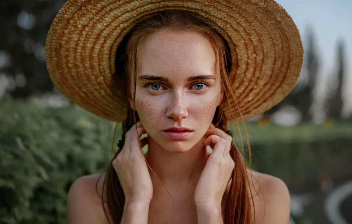 Photo wallpaper girl, portrait, freckles, Nastassja Nalini