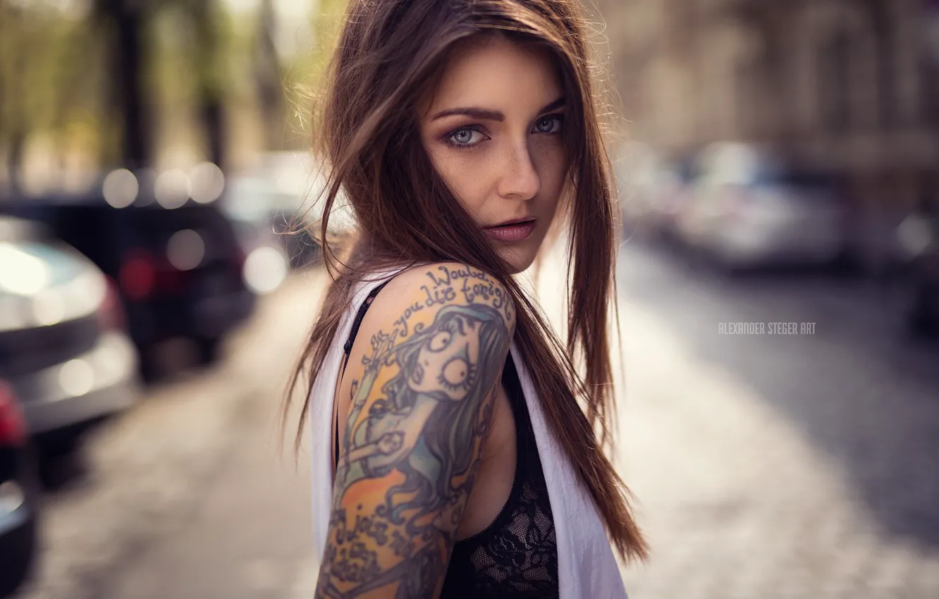 Photo wallpaper portrait, pose, look, brown hair, Mike, hairstyle, makeup, Alexander Steger