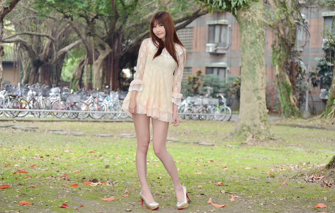 Photo wallpaper look, girl, pose, Asian