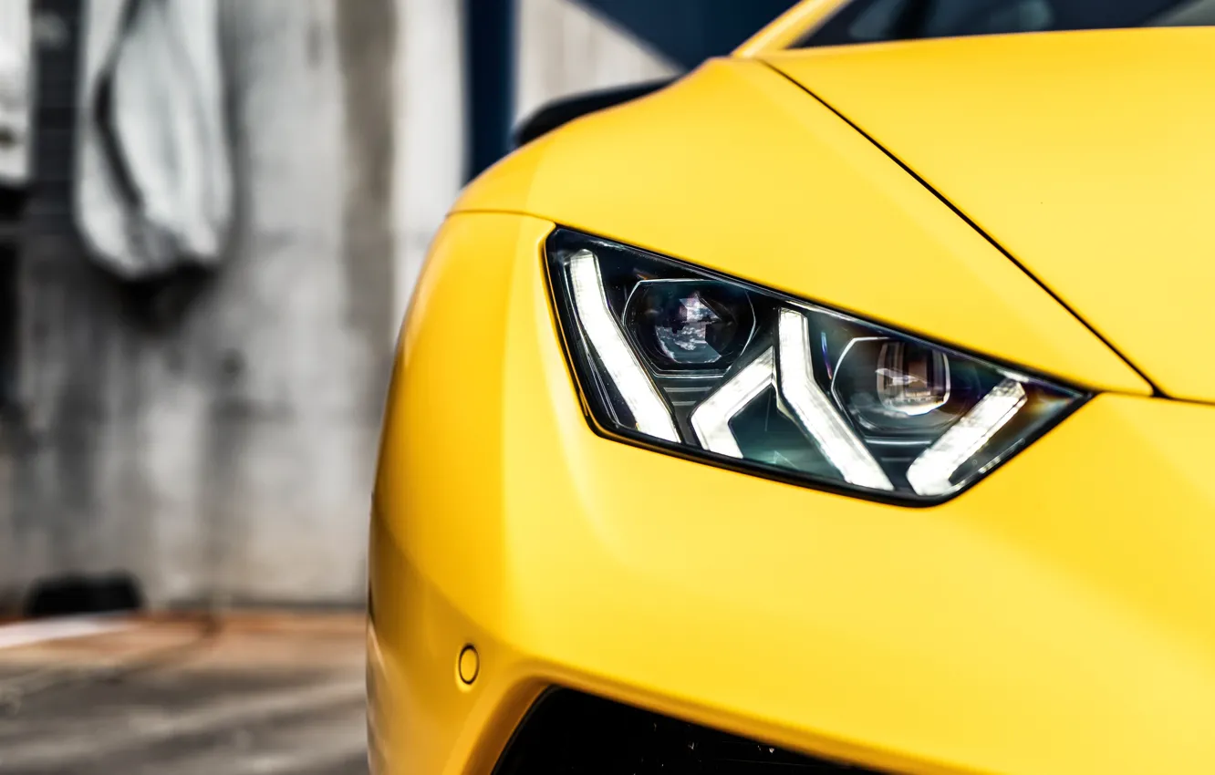 Photo wallpaper Lamborghini, Light, Yellow, VAG, Performante, Huracan, Sight