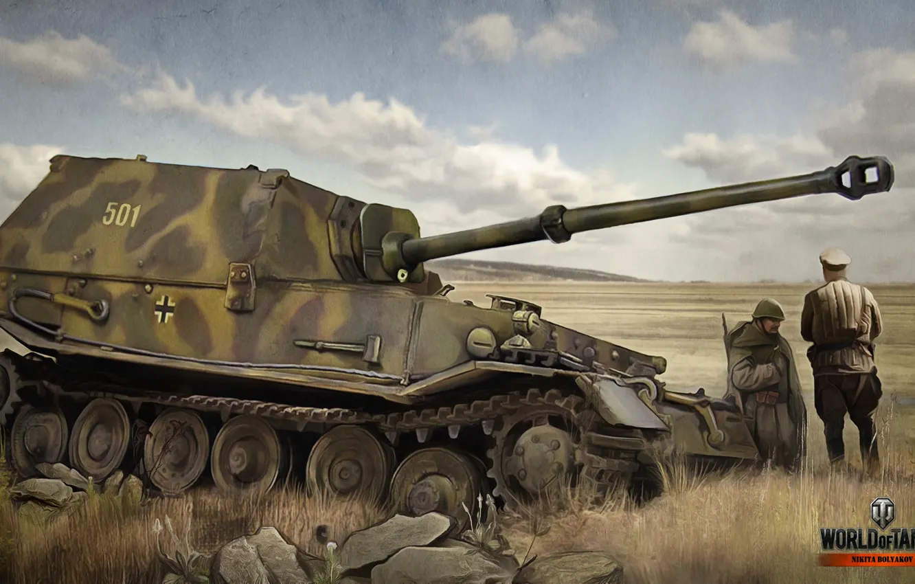 Photo wallpaper girl, tank, girl, WoT, tank, World of Tanks, Ferdinand, tanks