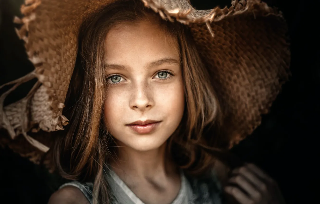 Photo wallpaper look, girl, hat, Sergey Piltnik